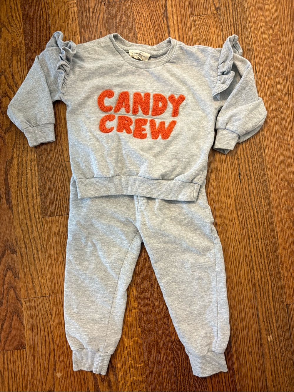 Jessica Simpson Grey 'Candy Crew' Sweatshirt & Jogger Set 2T